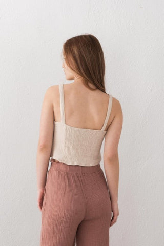 Muslin Crop with Gipel Back and Straps