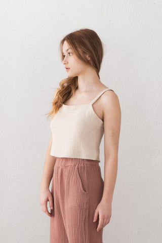 Muslin Crop with Gipel Back and Straps