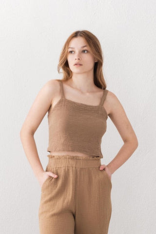 Muslin Crop with Gipel Back and Straps