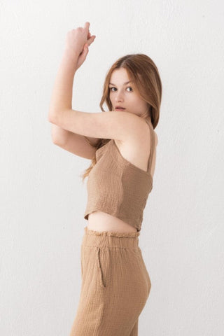 Muslin Crop with Gipel Back and Straps