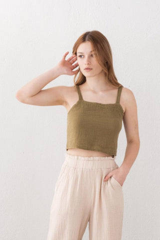 Muslin Crop with Gipel Back and Straps