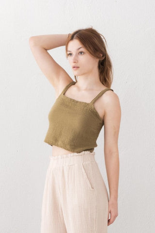 Muslin Crop with Gipel Back and Straps