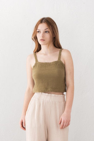 Muslin Crop with Gipel Back and Straps