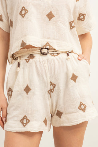 Bordered Mini Shorts - Short