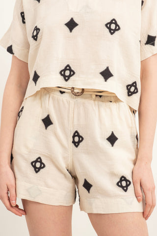 Bordered Mini Shorts - Short