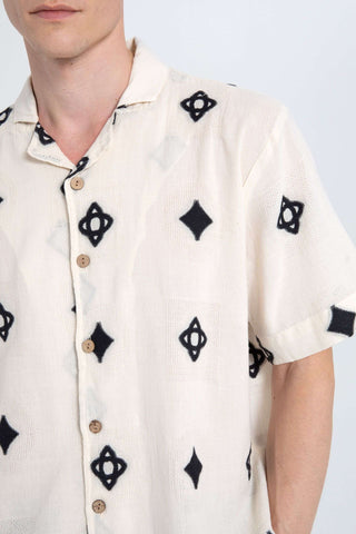 Bordered Short Sleeve Men's Shirt