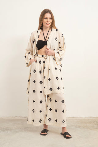 Bordered Kimono - Kimono