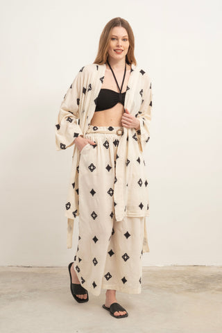 Bordered Kimono - Kimono