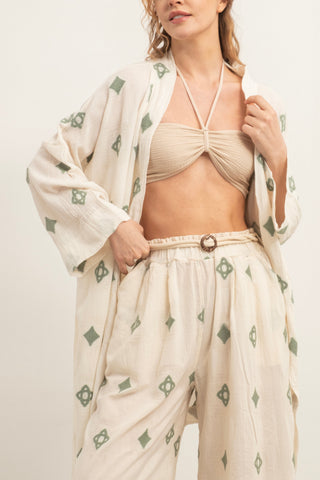 Bordered Kimono - Kimono