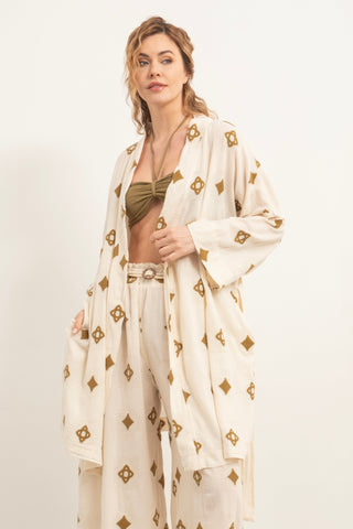 Bordered Kimono - Kimono