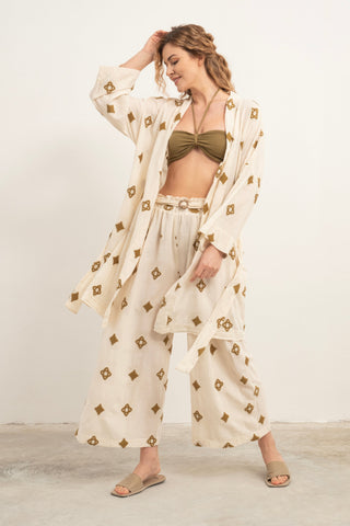Bordered Kimono - Kimono