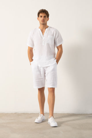 Raw Linen Bermuda Men's Shorts