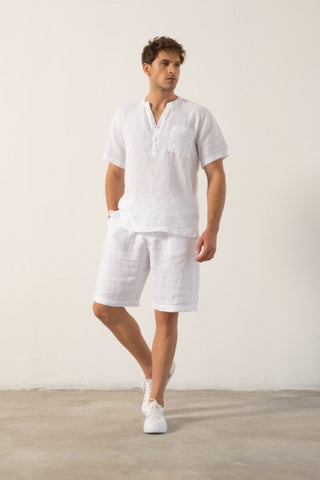 Raw Linen Bermuda Men's Shorts