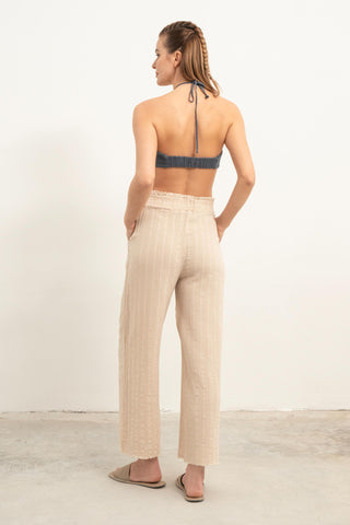 Muslin Front Drawstring Crop