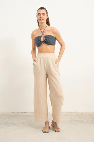 Muslin Front Drawstring Crop