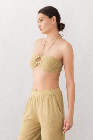 Muslin Front Drawstring Crop