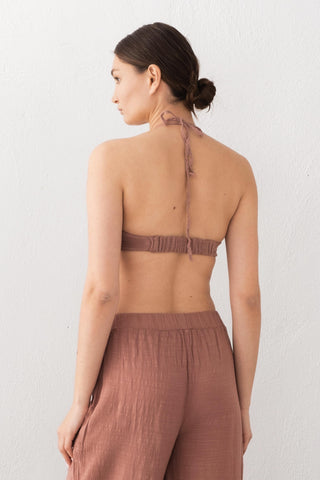 Muslin Front Drawstring Crop