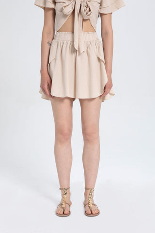 Casual Shorts with Side Slits and Flaps - Short