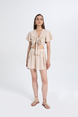 Casual Shorts with Side Slits and Flaps - Short