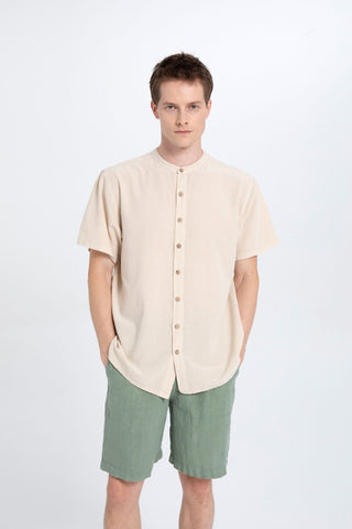 Mandarin Collar Loose Men's Shirt