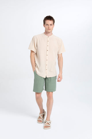 Mandarin Collar Loose Men's Shirt