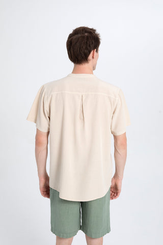 Mandarin Collar Loose Men's Shirt