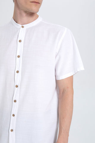 Mandarin Collar Loose Men's Shirt