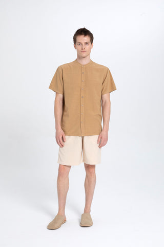 Mandarin Collar Loose Men's Shirt