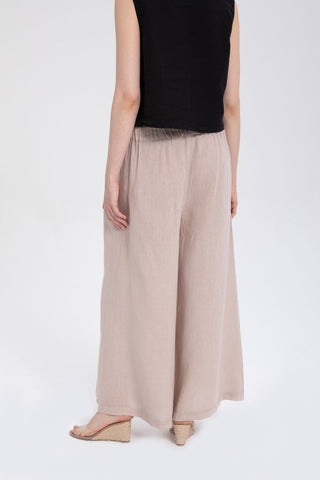 Wide Leg Linen Trousers - Trousers