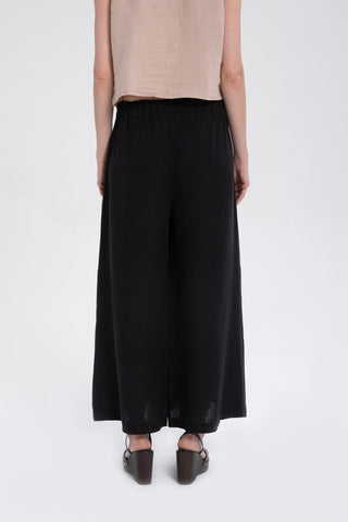 Wide Leg Linen Trousers - Trousers