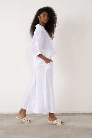 Linen V-Neck Oversize Women’s Shirt - Shirt