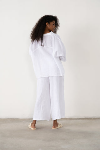 Linen V-Neck Oversize Women’s Shirt - Shirt