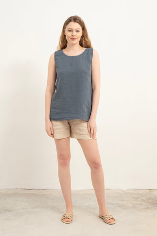 Casual Sleeveless Linen Blouse