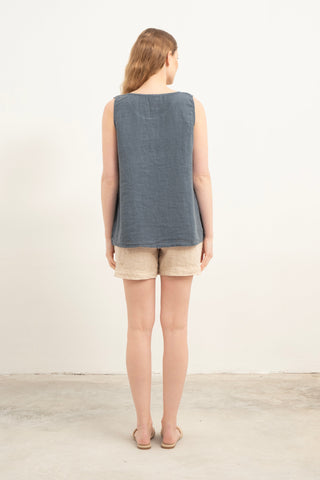 Casual Sleeveless Linen Blouse