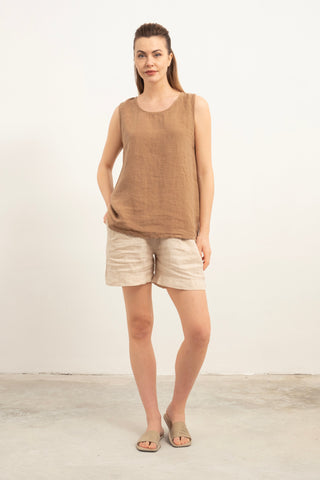 Casual Sleeveless Linen Blouse