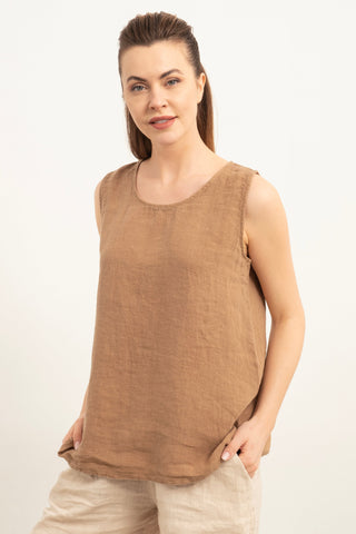 Casual Sleeveless Linen Blouse