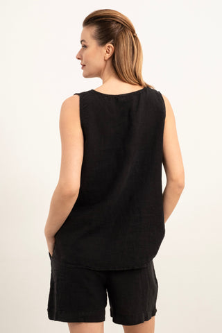 Casual Sleeveless Linen Blouse