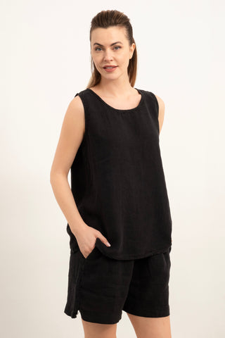 Casual Sleeveless Linen Blouse