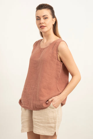 Casual Sleeveless Linen Blouse