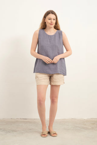 Casual Sleeveless Linen Blouse