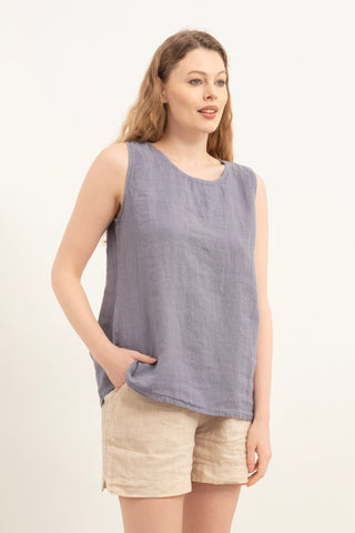 Casual Sleeveless Linen Blouse