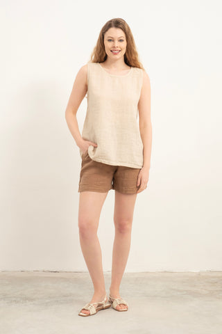 Casual Sleeveless Linen Blouse