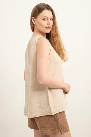 Casual Sleeveless Linen Blouse