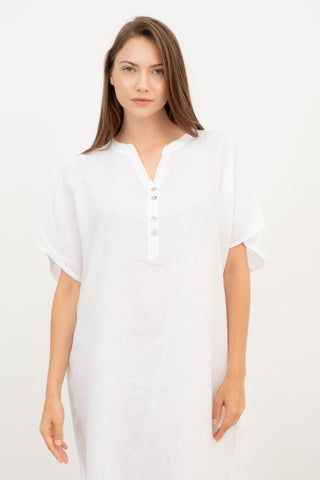 Pure Linen Kaftan Maxi Dress