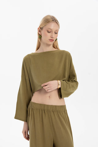 Hooded Batwing Sleeve Short Blouse