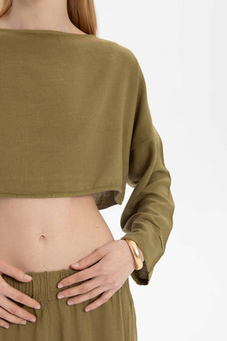 Hooded Batwing Sleeve Short Blouse