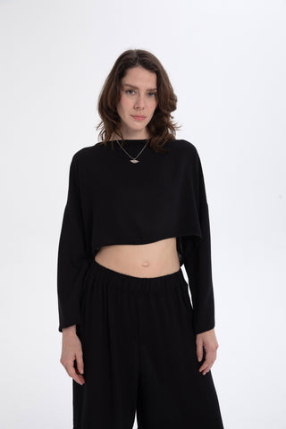 Hooded Batwing Sleeve Short Blouse