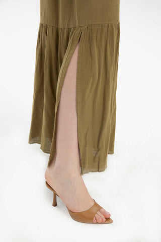 Linen Blend Trousers with Slit Legs - Trousers