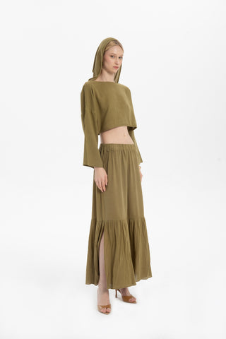 Linen Blend Trousers with Slit Legs - Trousers