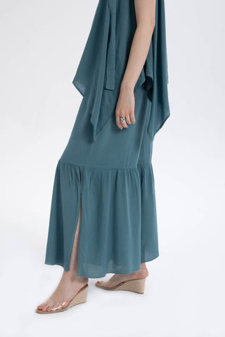 Linen Blend Trousers with Slit Legs - Trousers